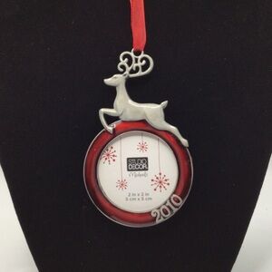 Studio Decor Red and Silver Reindeer Ornament